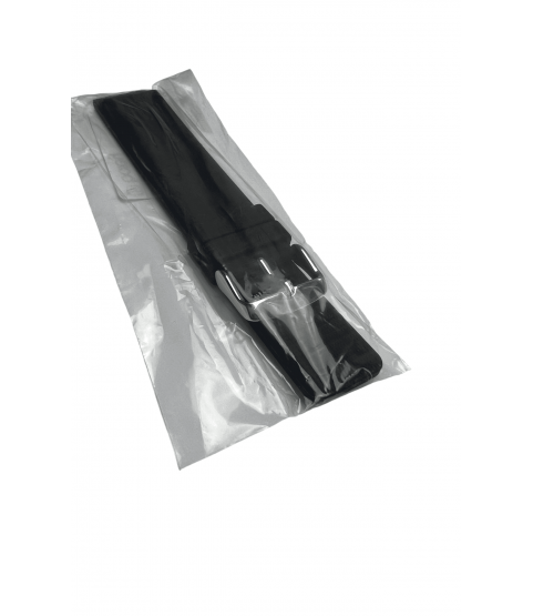 Boley Extra Long Black Silicone Watch Strap, 20 mm