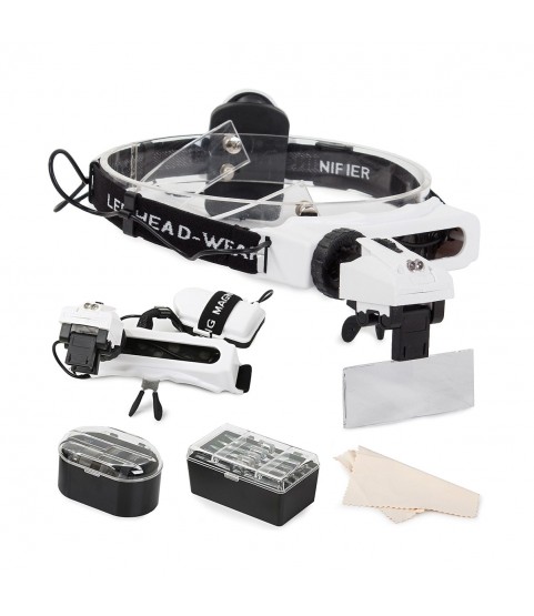 Eyeglasses and loupe lens with LED light 1x, 1.5x, 2x, 2.5x, 3.5x, 5x, 8x and 20x