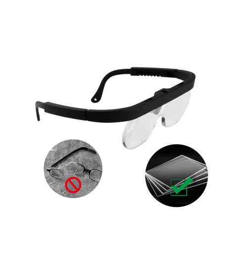 Eyeglasses with exchangeable lens for jewellers and watchmakers 1.5x, 2.5x and 3.5x
