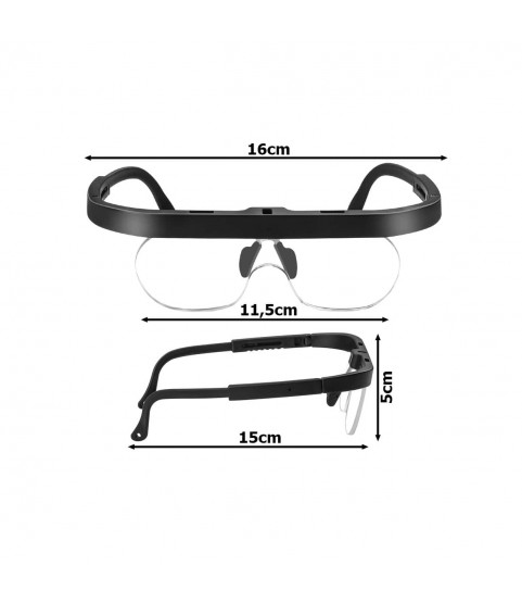 Eyeglasses with exchangeable lens for jewellers and watchmakers 1.5x, 2.5x and 3.5x