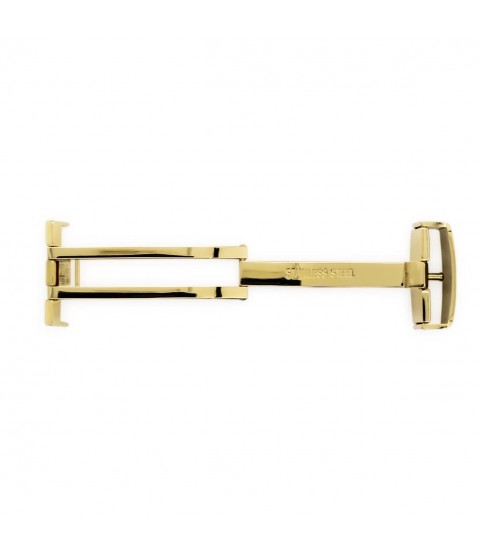 Folding clasps for watch leather straps, gold plated, 14 mm