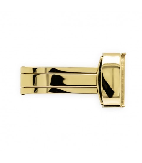 Folding clasps for watch leather straps, gold plated, 14 mm