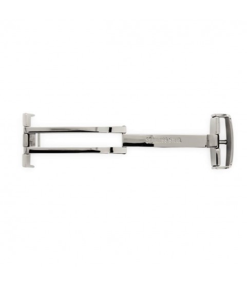 Folding clasps for watch leather straps, stainless steel, 18 mm