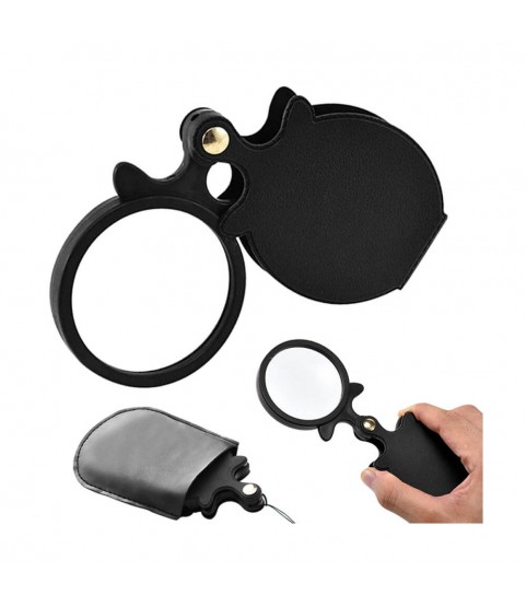 Folding magnifying glass pocket mini case for wall clocks, 3X