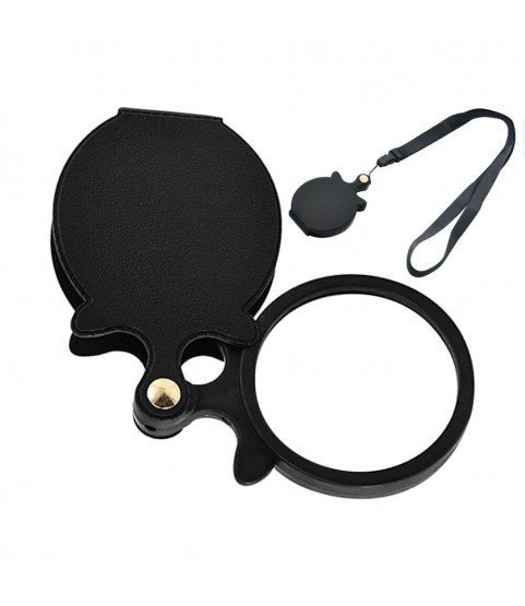 Folding magnifying glass pocket mini case for wall clocks, 3X
