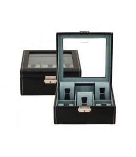 Friedrich 23 watch box black glass top for 6 watches