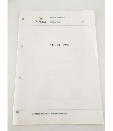 Genuine Rolex Quartz caliber 6620 Technical Infomation Service Catalog