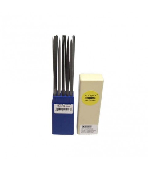 Glardon Vallorbe LA2493-2 precision needle file set of 12 160mm