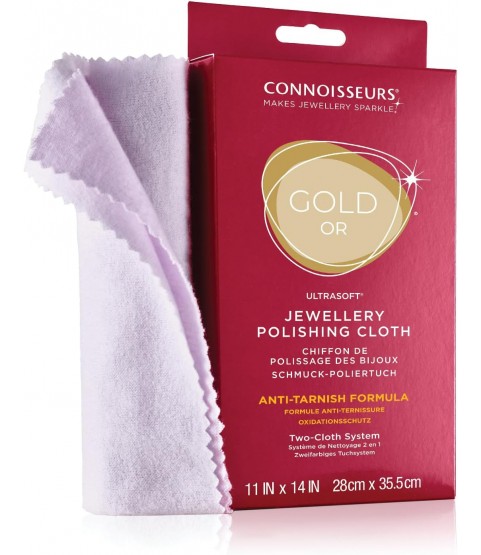 Connoisseurs Gold Jewellery Cleaning Cloth Ultrasoft Polishing Cloths to Clean, Buff & Restore Shine CONN738 Connoisseurs Gold Jewellery Cleaning Cloth Ultrasoft Polishing Cloths to Clean, Buff & Restore Shine CONN738