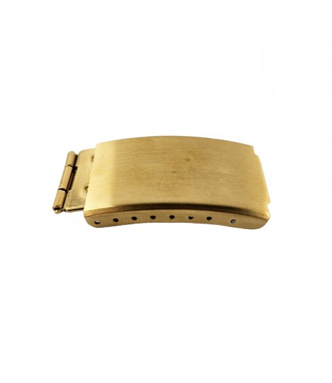 Gold plated stainless steel folding clasp for metal bracelets 18 mm
