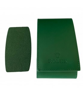 Green watch leather Rolex travel pouch