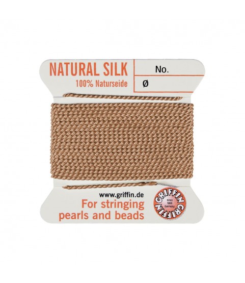 Griffin BeadCord natural silk karneol, 1 needle, 2m, size 12