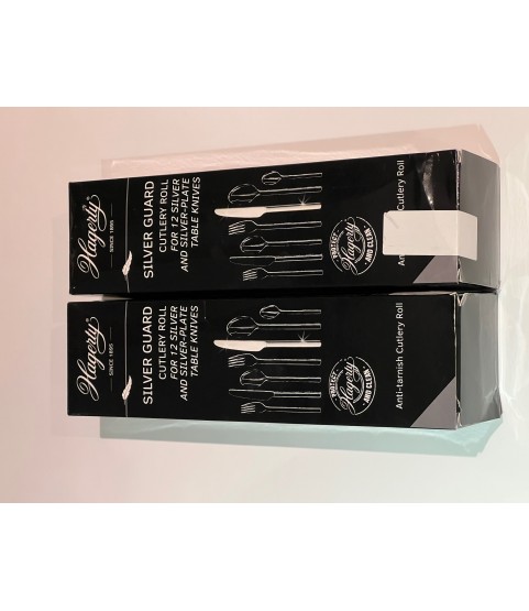 DAMAGED PACKAGING: 2 PACK Hagerty Silver Guard Cutlery Roll for 12 Table Knives - Anti-Tarnish Storage Protector SEE PHOTOS