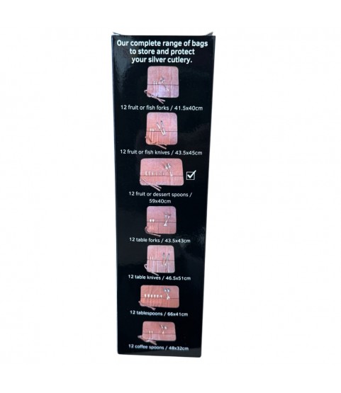 Hagerty Silver Guard Cutlery Rolls A119004, cutlery roll for 12 silver fruit or dessert spoons Hagerty Silver Guard Cutlery Rolls A119004, cutlery roll for 12 silver fruit or dessert spoons