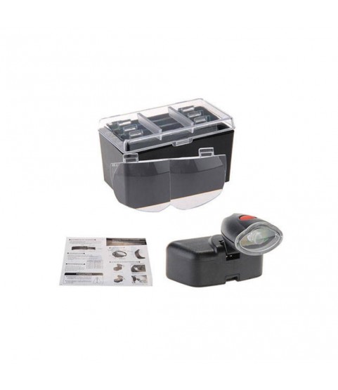 Head magnifier, high-power 3.5x LED glasses