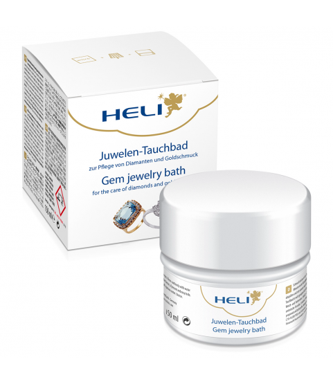 Heli gem jewelry bath with rinsing basket and cleaning cloth, jeweler's packaging, 150 ml Heli gem jewelry bath with rinsing basket and cleaning cloth, jeweler's packaging, 150 ml
