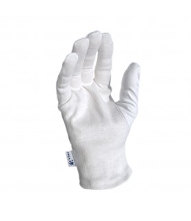 Heli presentation gloves, white, size L, 1 pair, microfiber and cotton