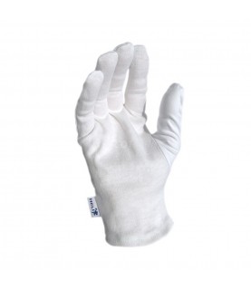 Heli presentation gloves, white, size M, 1 pair, microfiber and cotton