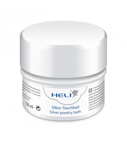 Heli silver jewelry bath with rinsing basket and cleaning cloth, jeweler's packaging 150 ml