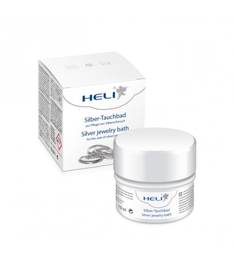 Heli silver jewelry bath with rinsing basket and cleaning cloth, jeweler's packaging 150 ml