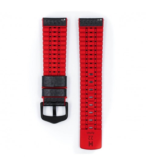 Hirsch Ayrton L black and red calf leather watch strap 22 mm 0912092050-5-22 Hirsch Ayrton L black and red calf leather watch strap 22 mm 0912092050-5-22