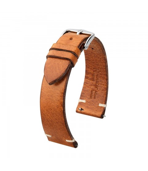 Hirsch Bagnore L brown leather watch strap 22 mm 05502070-2-22