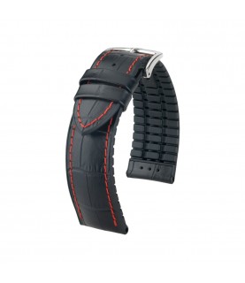 Hirsch George L black calf leather watch strap 22 mm 0925128052-2-22