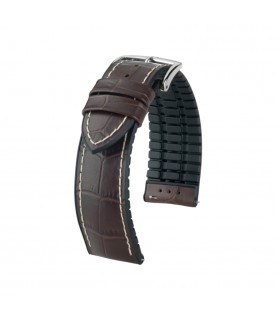 Hirsch George L dark brown calf leather watch strap 20 mm 0925128010-2-20
