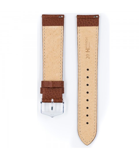 Hirsch Kansas L Golden brown leather watch strap 20 mm 01502070-2-20