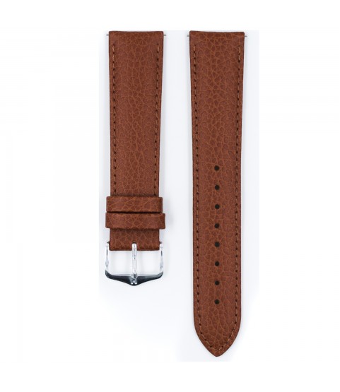 Hirsch Kansas Golden brown Buffalo calf leather watch strap 18 mm 01502070-2-18