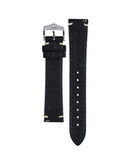 Hirsch Liberty Artisan L black calf leather watch strap 24 mm 10900250-2-24