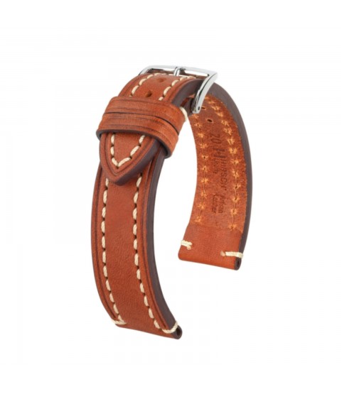 Hirsch Liberty Artisan L brown calf leather watch strap 22 mm 10900270-2-22