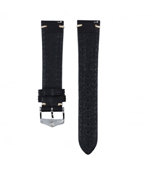 Hirsch Liberty Artisan XL black calf leather watch strap 20 mm 10920250-2-20