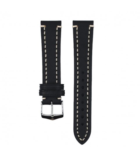 Hirsch Liberty Artisan XL black calf leather watch strap 22 mm 10920250-2-22