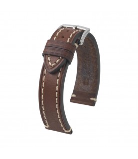 Hirsch Liberty Artisan XL brown calf leather watch strap 20 mm 10920210-2-20