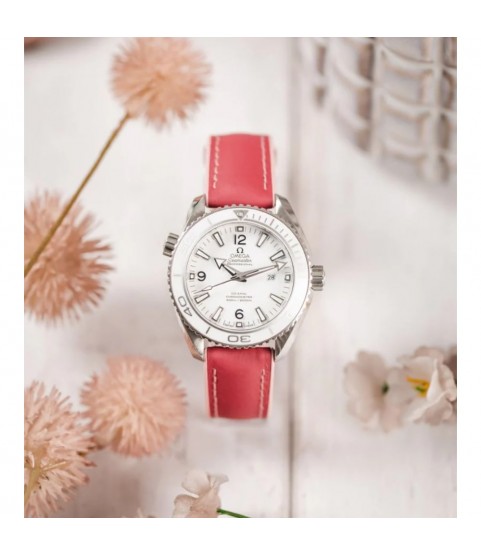 Hirsch LINDSEY pink, rose ladies leather & rubber watch strap 20mm 0922202125-2-20