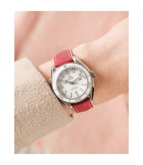 Hirsch LINDSEY pink, rose ladies leather & rubber watch strap 20mm 0922202125-2-20