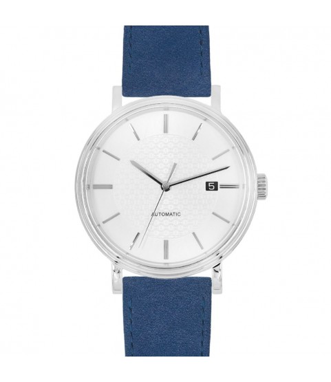 Hirsch Osiris Nubuk blue calf leather watch strap, 20 mm, 03433080-2-20