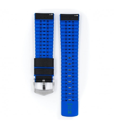 Hirsch Robby L black and blue calf leather watch strap 22 mm 0918094050-4-22 Hirsch Robby L black and blue calf leather watch strap 22 mm 0918094050-4-22