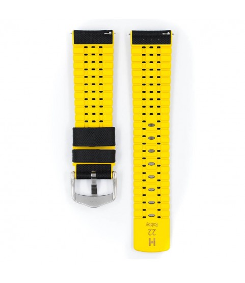 Hirsch Robby L black and yellow calf leather watch strap 20 mm 0917294050-4-20 Hirsch Robby L black and yellow calf leather watch strap 20 mm 0917294050-4-20