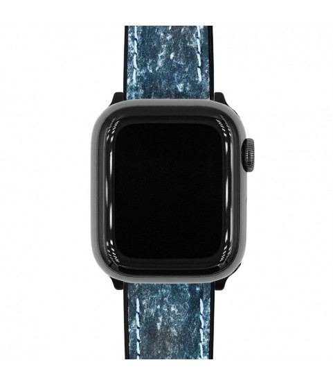 Hirsch Stone L blue leather watch strap, 21 mm, 0925044080-5-21 Hirsch Stone L blue leather watch strap, 21 mm, 0925044080-5-21