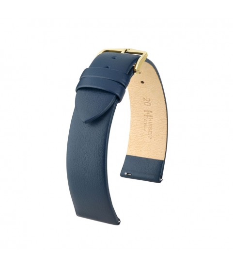 Hirsch Toronto L blue calf leather watch strap, 18 mm, 03702080-1-18