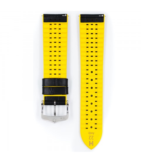Hirsch watch leather strap Andy L yellow 20mm alligator embossing 0927228050-2-20 Hirsch watch leather strap Andy L yellow 20mm alligator embossing 0927228050-2-20