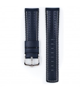 Hirsch watch leather strap TIGER L blue 20mm 0915075080-2-20