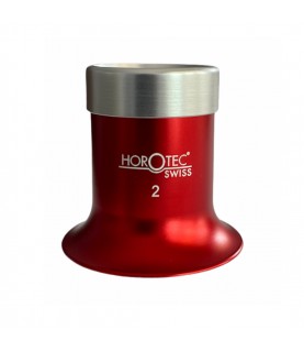 Horotec MSA 00.031-2 eyeglass loupe in aluminium anodised red with screwed ring x5