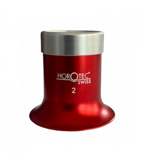 Horotec MSA 00.031-2 eyeglass loupe in aluminium anodised red with screwed ring x5
