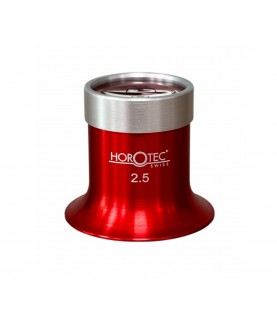 Horotec MSA 00.031-2.5 Eyeglass Loupe in Anodised Red Aluminium with Screwed Ring Horotec MSA 00.031-2.5 Eyeglass Loupe in Anodised Red Aluminium with Screwed Ring