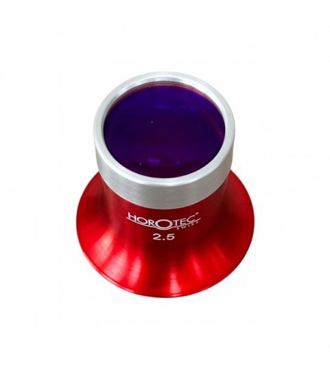 Horotec MSA 00.031-2.5 Eyeglass Loupe in Anodised Red Aluminium with Screwed Ring