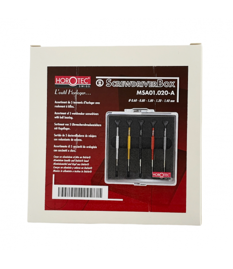 Horotec MSA01.020-A set of 5 screwdrivers with ball bearings 0.60 to 1.40 mm Horotec MSA01.020-A set of 5 screwdrivers with ball bearings 0.60 to 1.40 mm