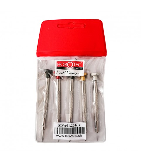 Horotec MSA 01.201-B assortment of 5 watchmaker screwdrivers 0.60mm to 1.40mm